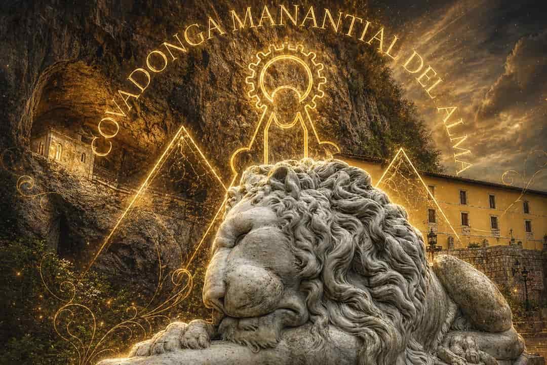 entorno del santuario leones guardianes del santurio de covadonga